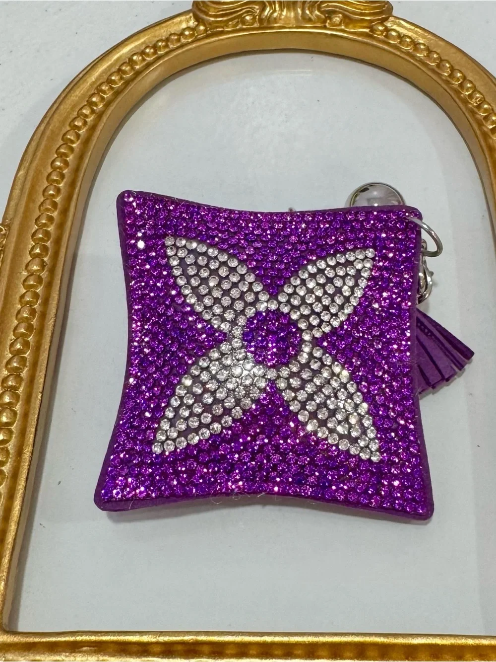 New Purple Crystal Keychain with Tassel